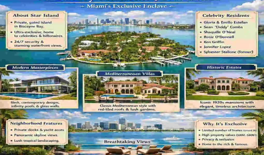 celebrity houses on star island miami