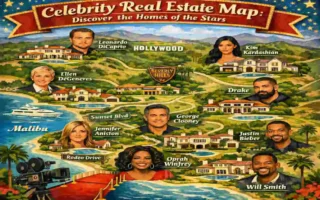 map of celebrity homes
