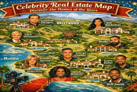 map of celebrity homes