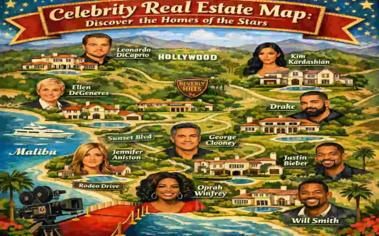 map of celebrity homes